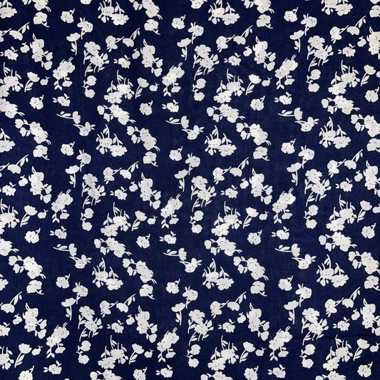 Mlehfa imprimé fleurie bleu marine